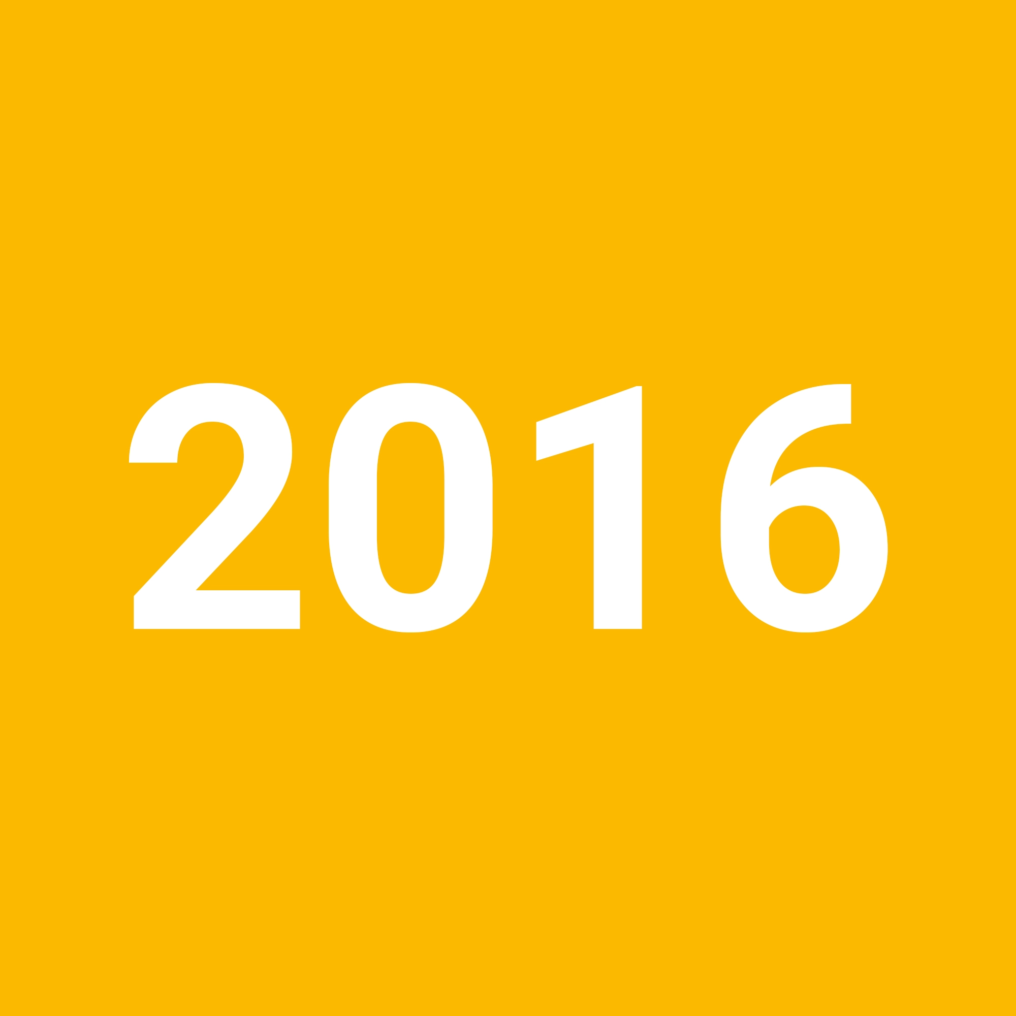 2016 on a yellow background