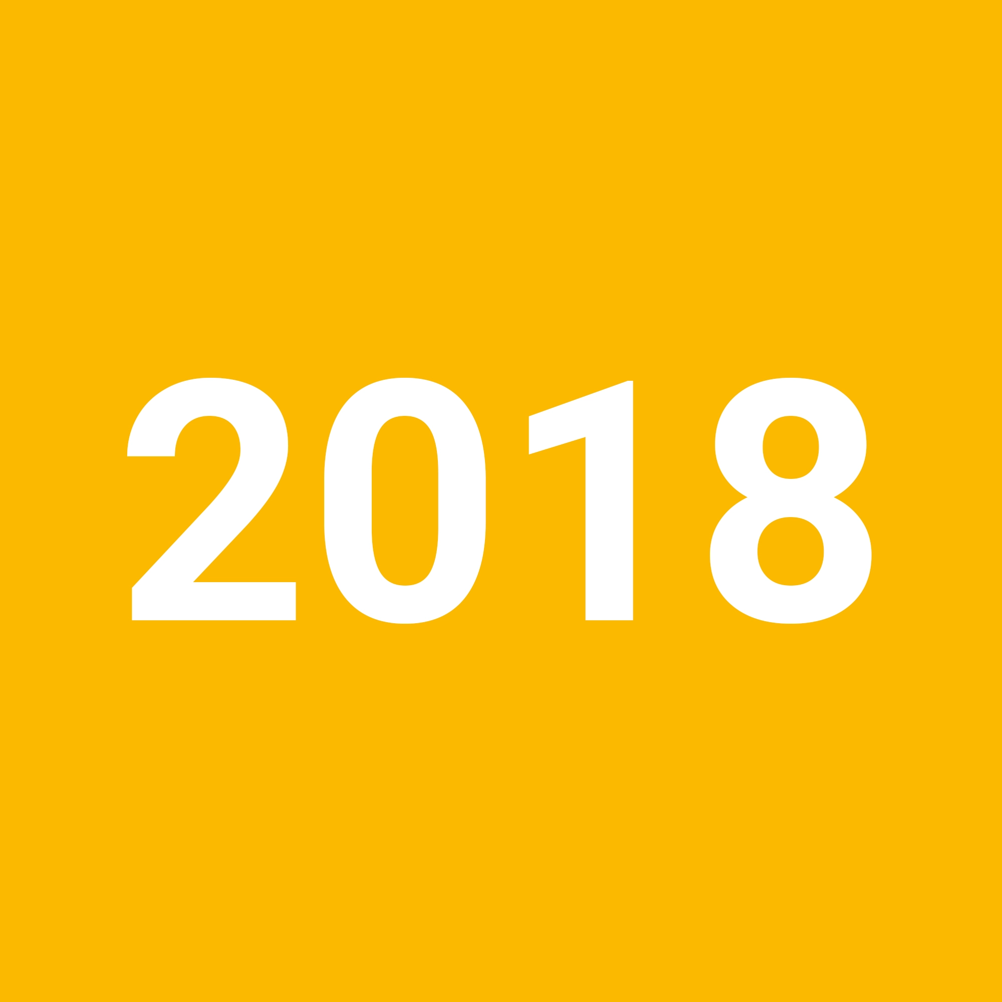 2018 on a yellow background