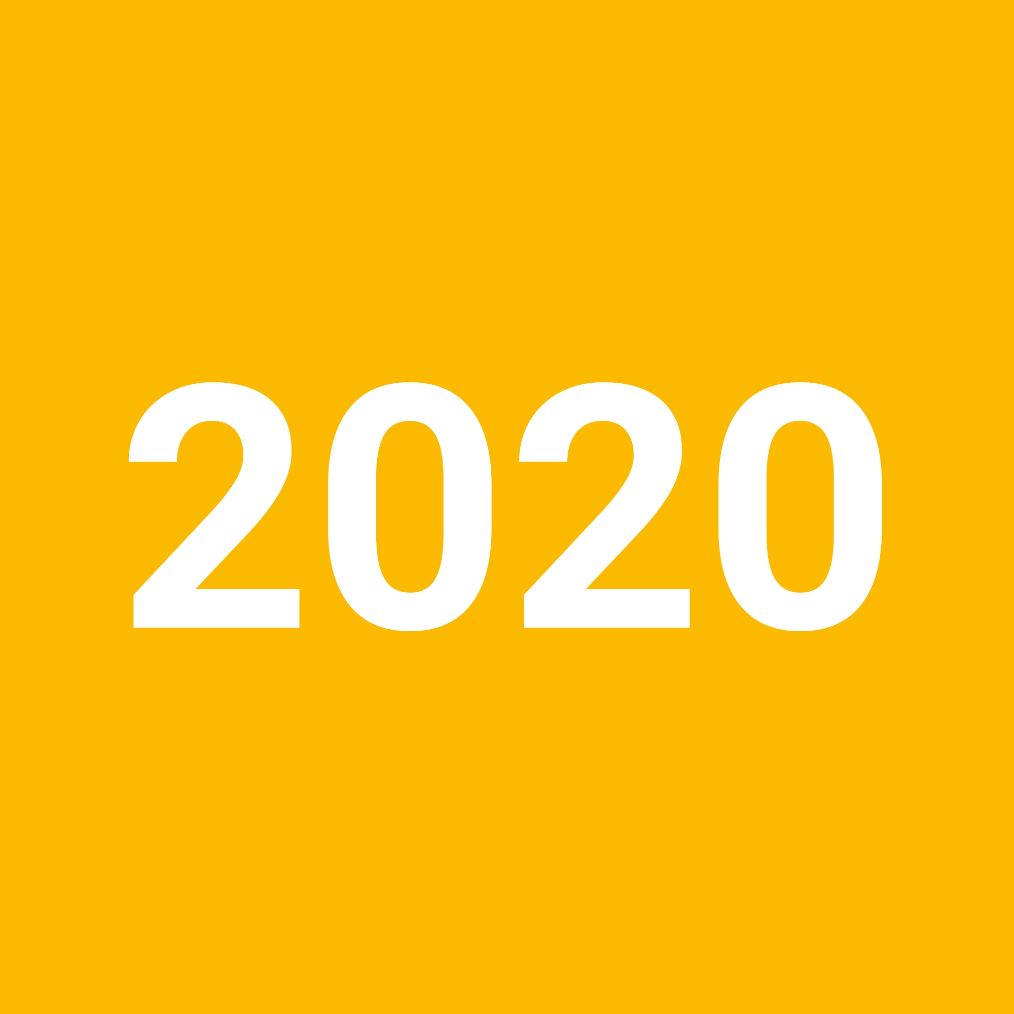 2020 on a yellow background